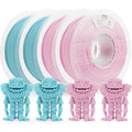 Amolen PLA Matte 1.75mm Filament Bundle in Sakura Pink and Blue with 3D printed monsters