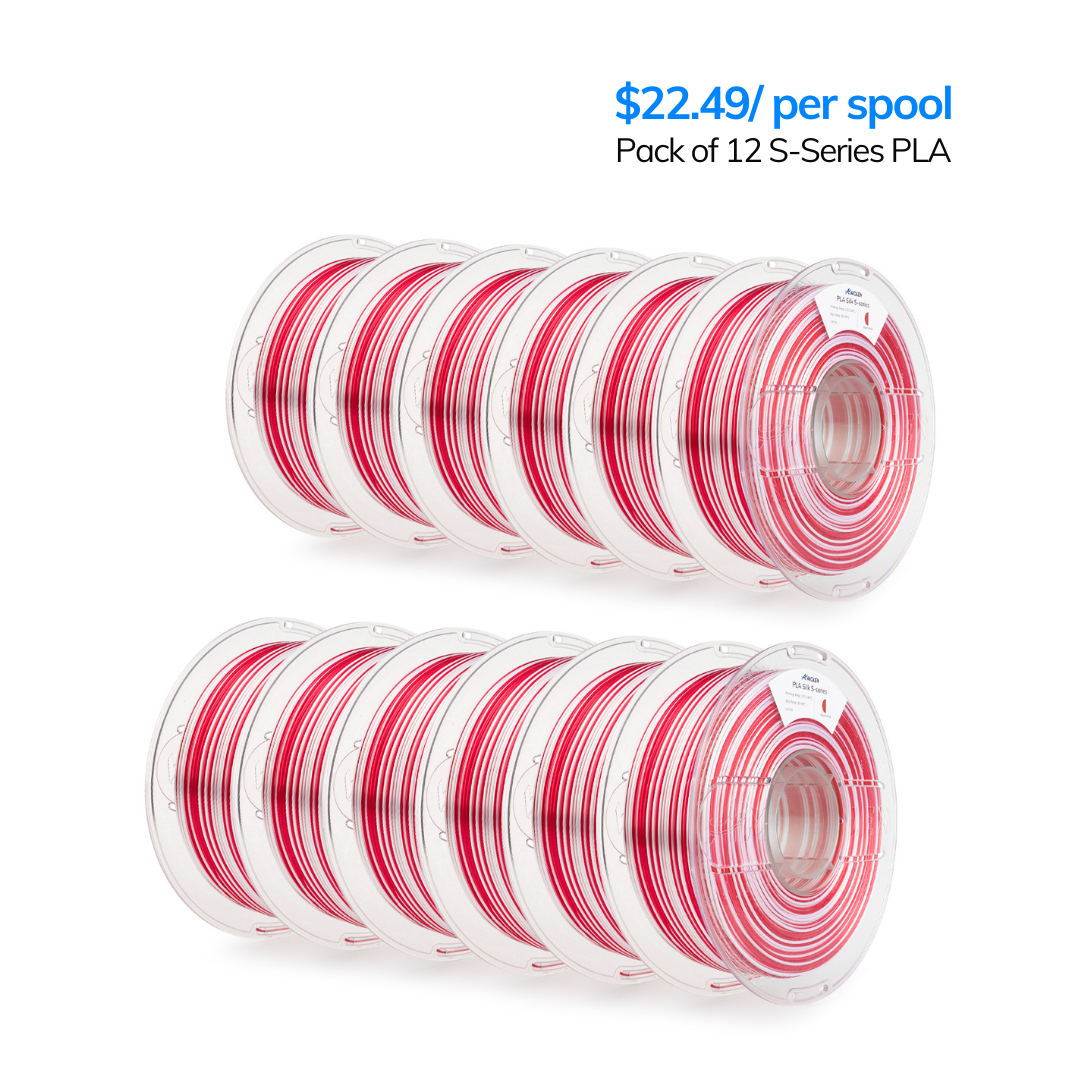 PLA Silk S-Series Filament 1.75 mm, Red White Color 12kg