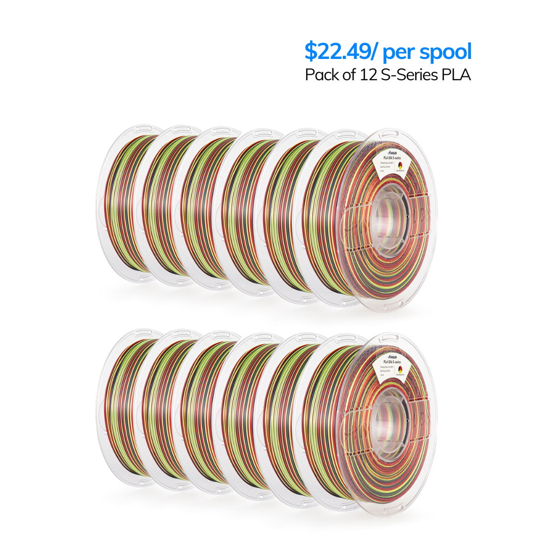 PLA Silk S-Series Filament 1.75 mm, Black Red Yellow Color 12kg