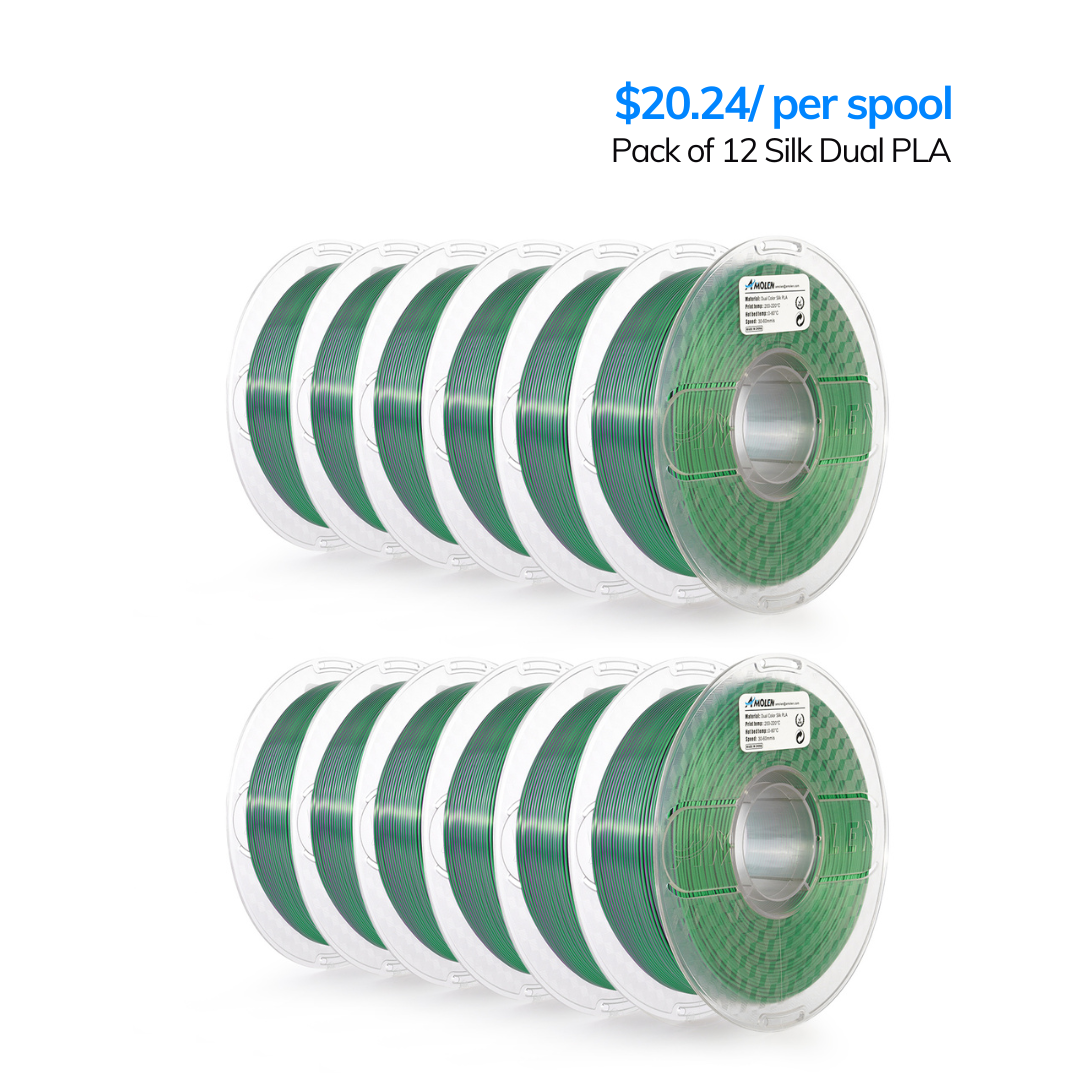 PLA Silk Dual Filament 1.75 mm,Purple Green 12KG