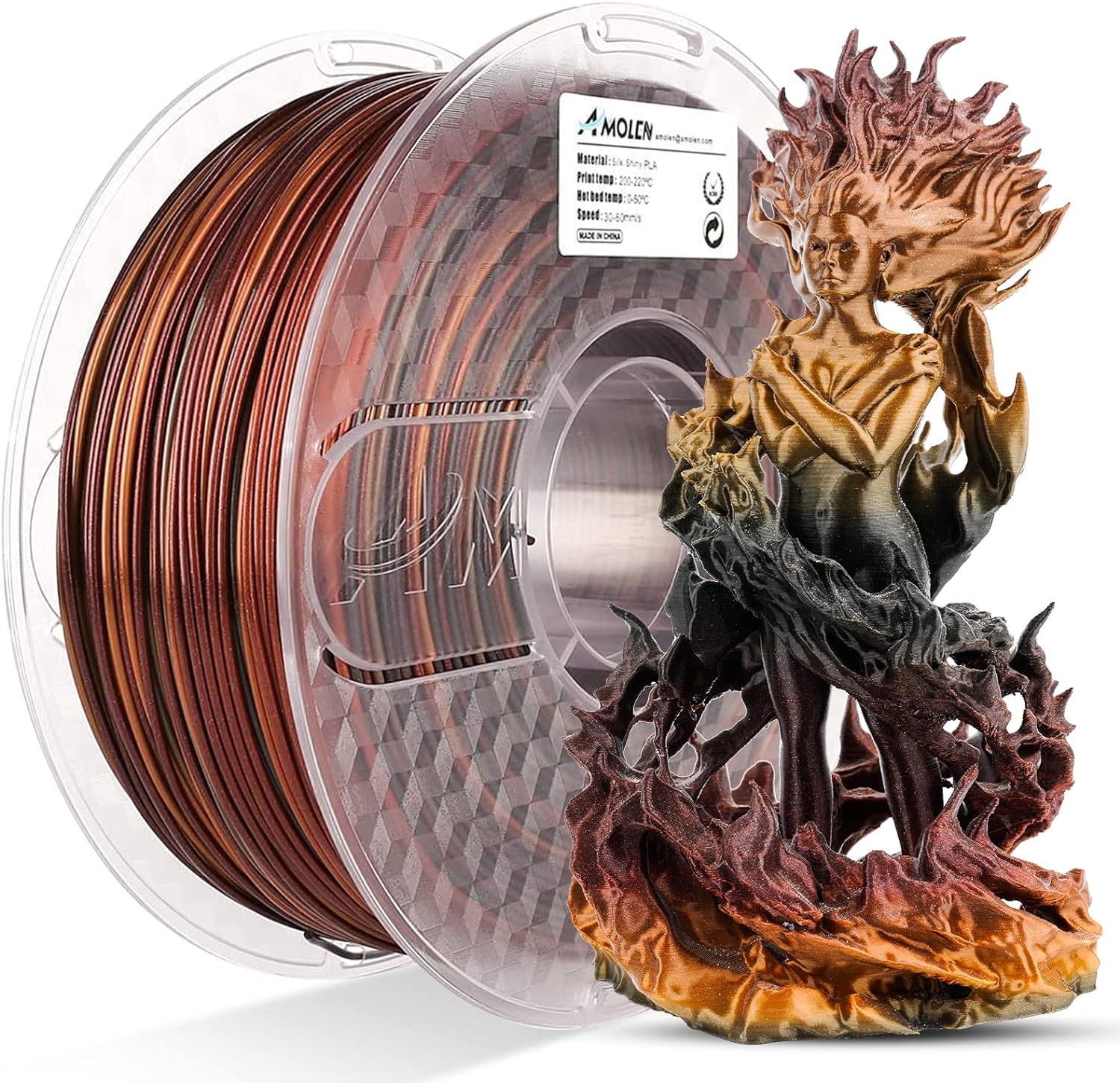 PLA Silk Shiny Gradient 1.75mm, 1KG/2.2LB
