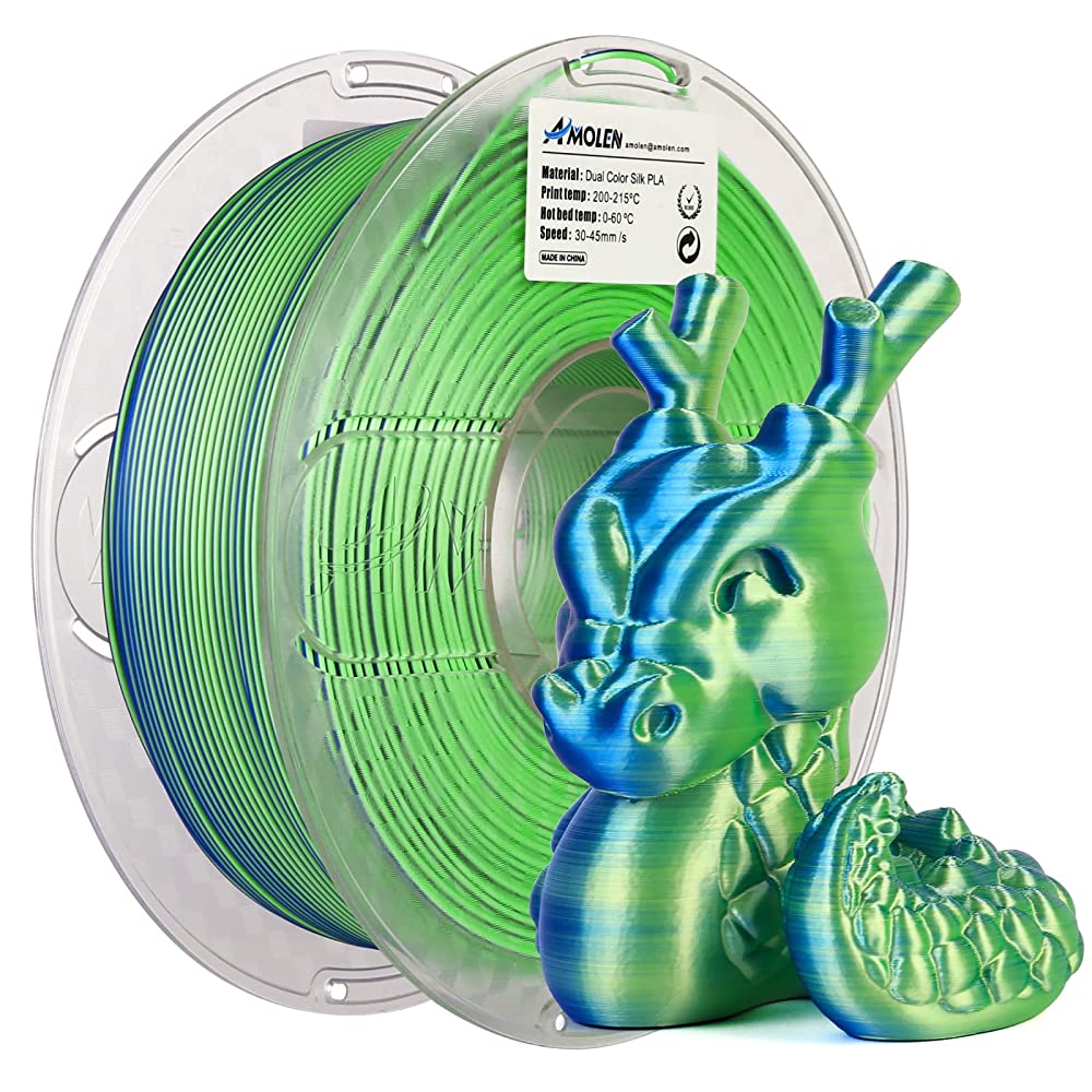 PLA Silk Dual Color Filament 1.75mm, 1KG/2.2LB
