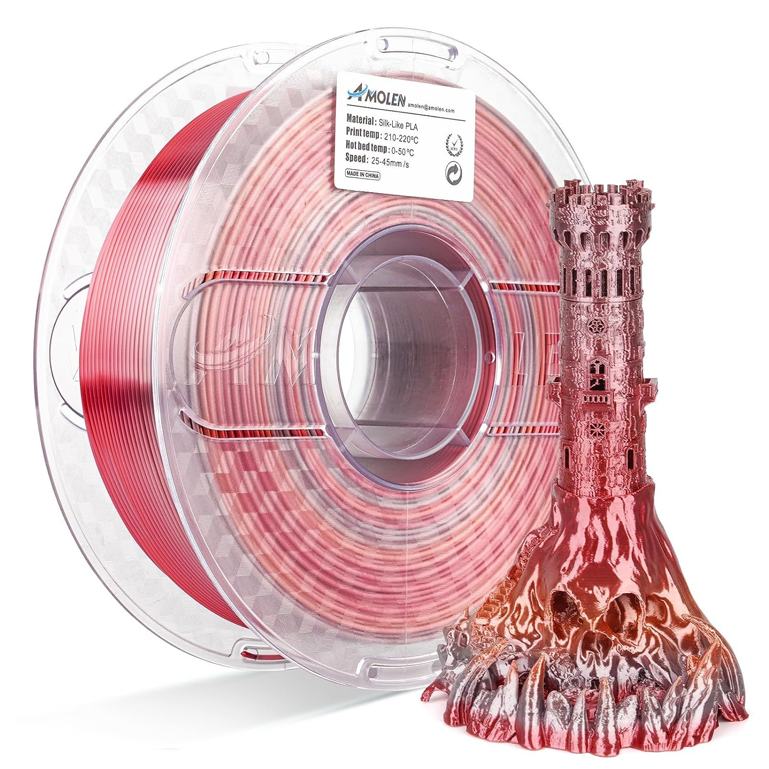 PLA Silk Rainbow 1.75mm, 1KG/2.2LB